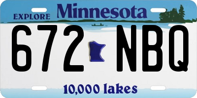 MN license plate 672NBQ
