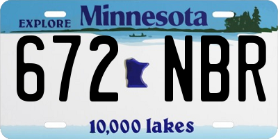 MN license plate 672NBR