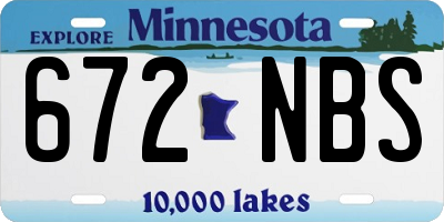MN license plate 672NBS