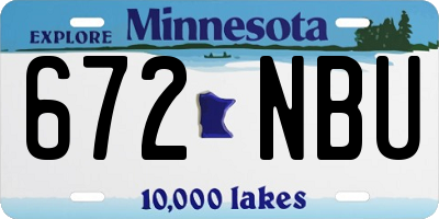 MN license plate 672NBU