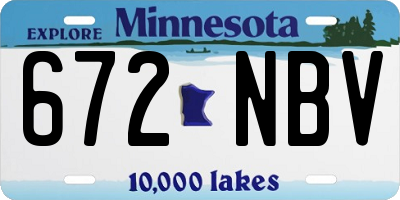 MN license plate 672NBV