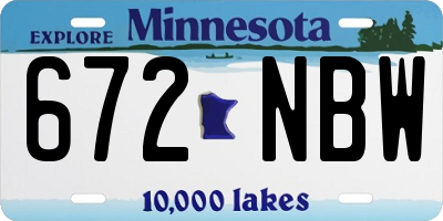 MN license plate 672NBW