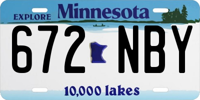 MN license plate 672NBY