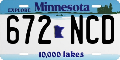 MN license plate 672NCD