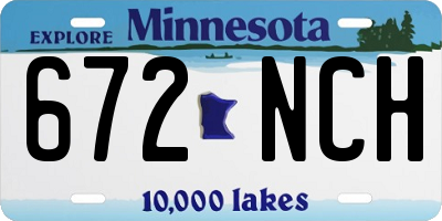 MN license plate 672NCH