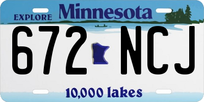 MN license plate 672NCJ