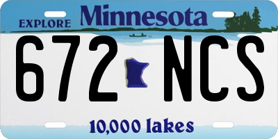 MN license plate 672NCS