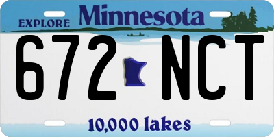 MN license plate 672NCT