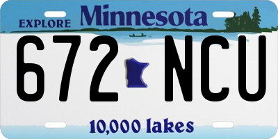MN license plate 672NCU
