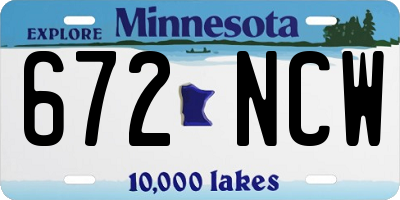MN license plate 672NCW