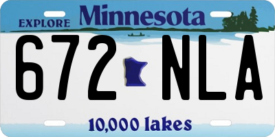 MN license plate 672NLA