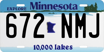 MN license plate 672NMJ