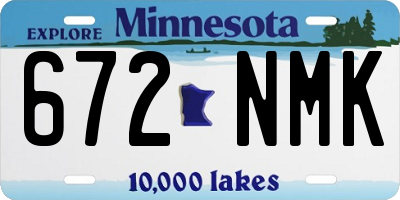 MN license plate 672NMK
