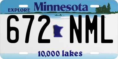 MN license plate 672NML
