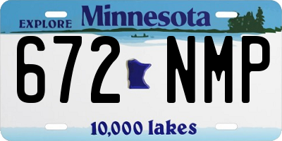 MN license plate 672NMP