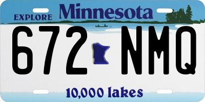 MN license plate 672NMQ
