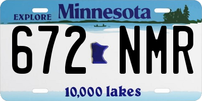 MN license plate 672NMR