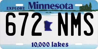 MN license plate 672NMS