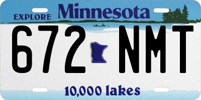 MN license plate 672NMT