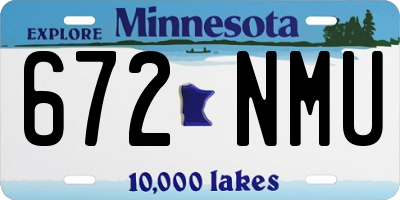 MN license plate 672NMU