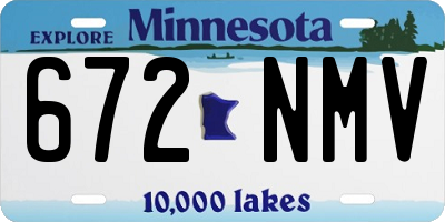 MN license plate 672NMV