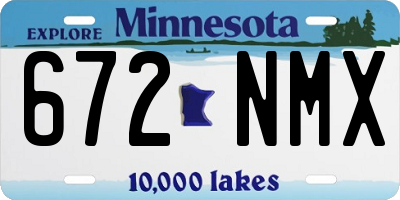 MN license plate 672NMX