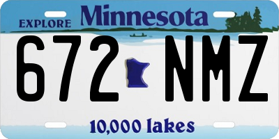 MN license plate 672NMZ