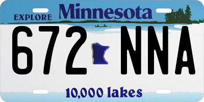 MN license plate 672NNA