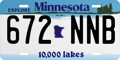 MN license plate 672NNB