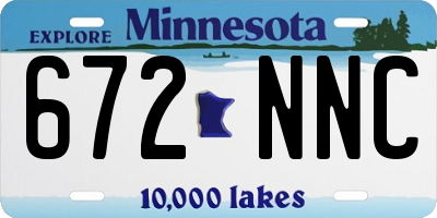 MN license plate 672NNC