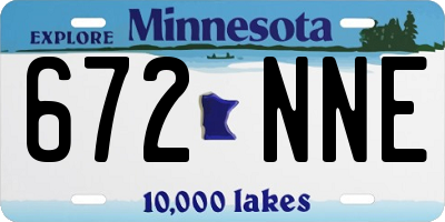 MN license plate 672NNE