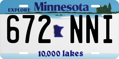 MN license plate 672NNI