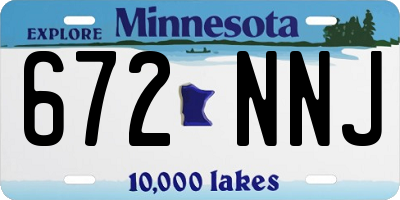 MN license plate 672NNJ