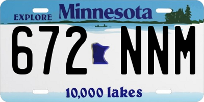 MN license plate 672NNM