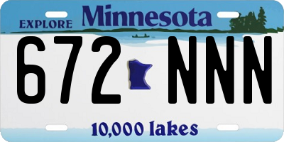 MN license plate 672NNN