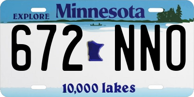 MN license plate 672NNO