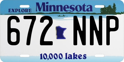 MN license plate 672NNP