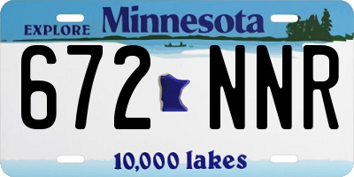 MN license plate 672NNR