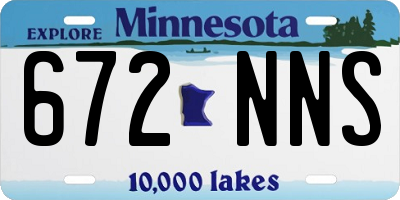 MN license plate 672NNS