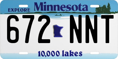 MN license plate 672NNT