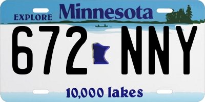 MN license plate 672NNY