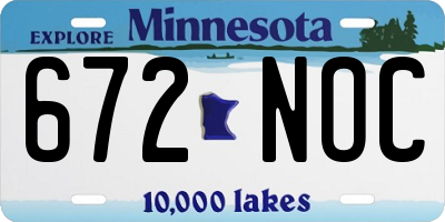 MN license plate 672NOC
