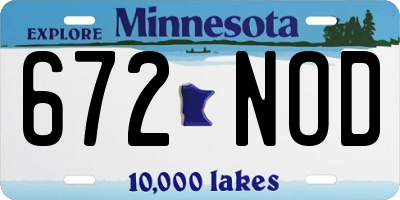 MN license plate 672NOD