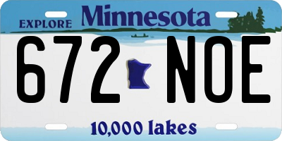 MN license plate 672NOE