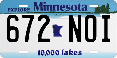 MN license plate 672NOI