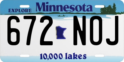 MN license plate 672NOJ