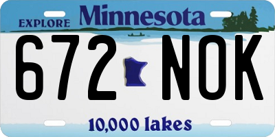MN license plate 672NOK