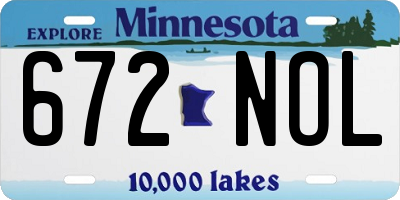 MN license plate 672NOL