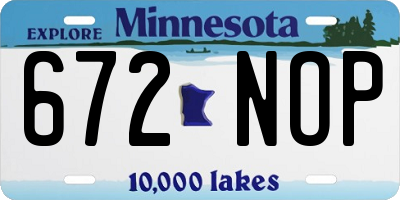 MN license plate 672NOP