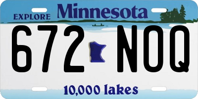 MN license plate 672NOQ